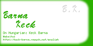 barna keck business card